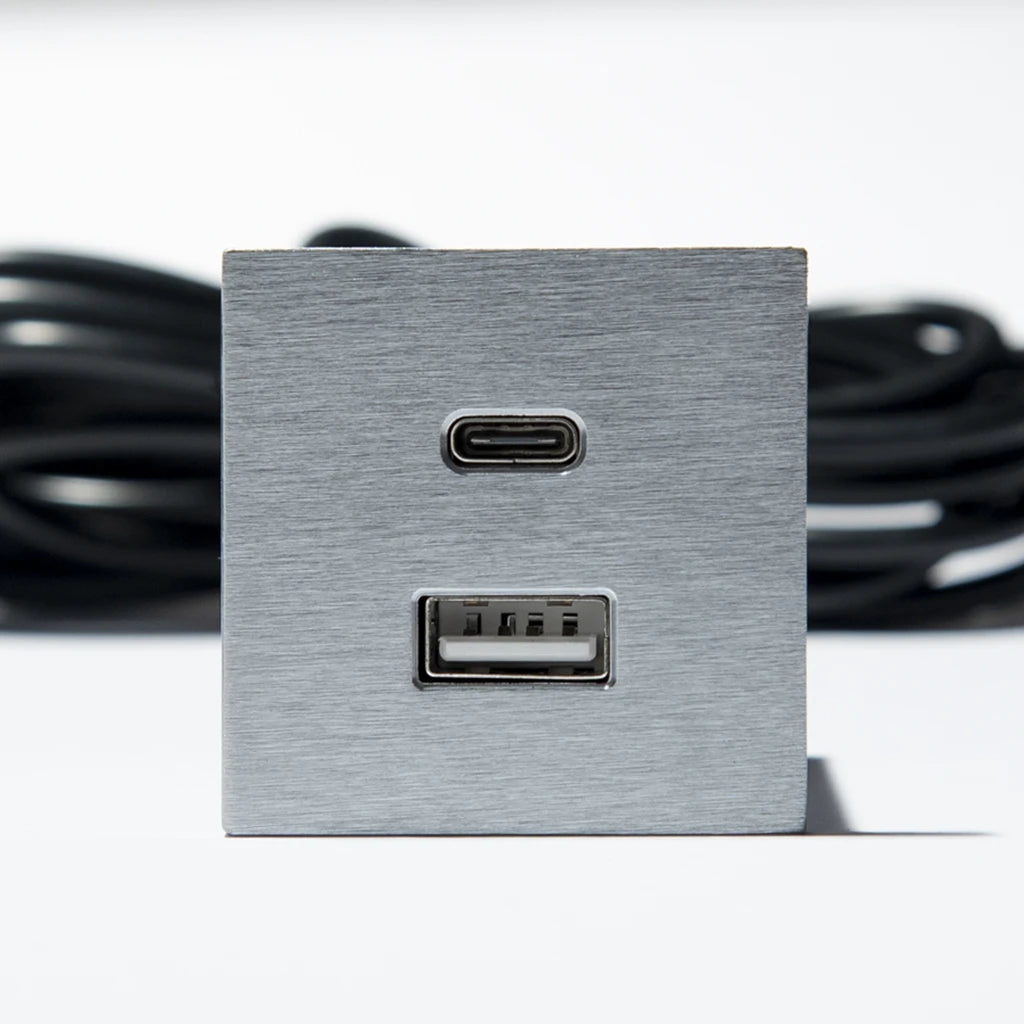 ASA 06029Z00041 Nabíjecí HUB vestavný VERSAPICK, 1xUSB 5V (typ A+C), 42x42mm, čtvercový, kov, nerez ASA 06029Z00041 Nabíjecí HUB vestavný VERSAPICK, 1xUSB 5V (typ A+C), 42x42mm, čtvercový, kov, nerez